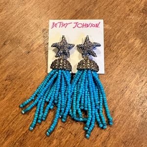 NWT Betsey Johnson Jellyfish Earrings. Blue and Silver.